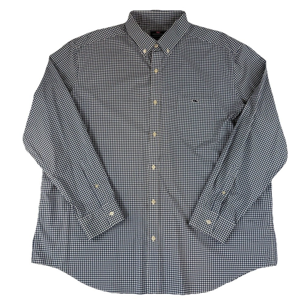 Vineyard Vines Classic Fit Tucker Shirt Mens XXL Blue Gingham Button Down 1W3424